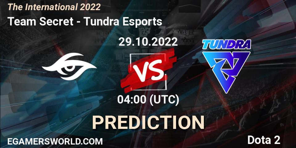 Team Secret vs Tundra Esports: Match Prediction. 29.10.22, Dota 2, The International 2022