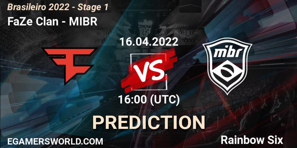 FaZe Clan vs MIBR: Match Prediction. 16.04.22, Rainbow Six, Brasileirão 2022 - Stage 1
