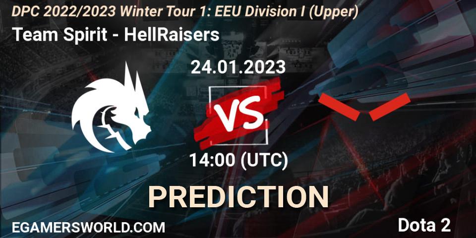 Team Spirit vs HellRaisers: Match Prediction. 24.01.23, Dota 2, DPC 2022/2023 Winter Tour 1: EEU Division I (Upper)
