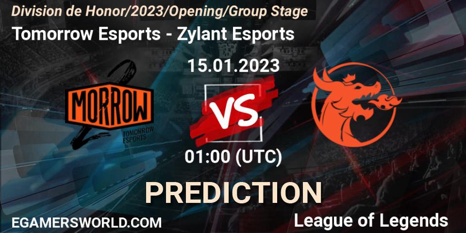 Tomorrow Esports vs Zylant Esports: Match Prediction. 15.01.23, LoL, División de Honor Opening 2023 - Group Stage