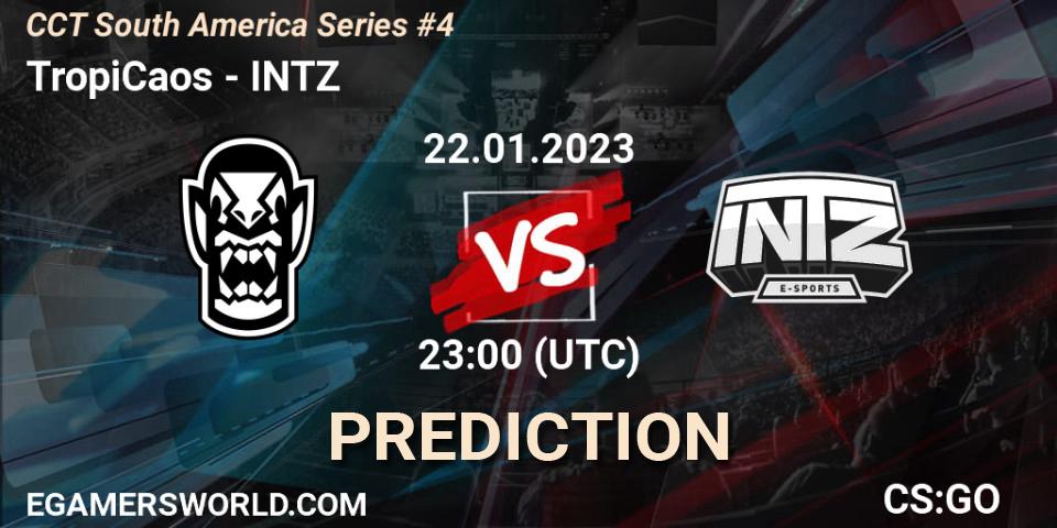 TropiCaos vs INTZ: Match Prediction. 22.01.2023 at 23:30, Counter-Strike (CS2), CCT South America Series #4