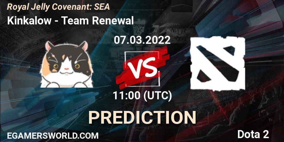 Kinkalow vs Team Renewal: Match Prediction. 07.03.2022 at 11:46, Dota 2, Royal Jelly Covenant: SEA