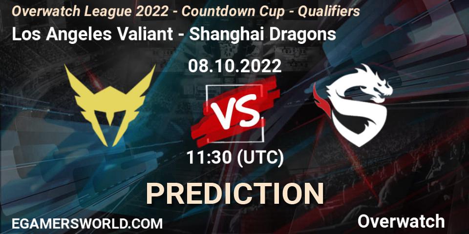 Los Angeles Valiant vs Shanghai Dragons: Match Prediction. 08.10.2022 at 11:20, Overwatch, Overwatch League 2022 - Countdown Cup - Qualifiers