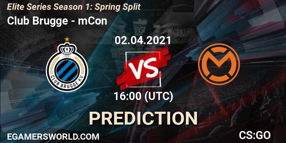 Club Brugge vs mCon: Match Prediction. 02.04.2021 at 16:00, Counter-Strike (CS2), Elite Series Season 1: Spring Split
