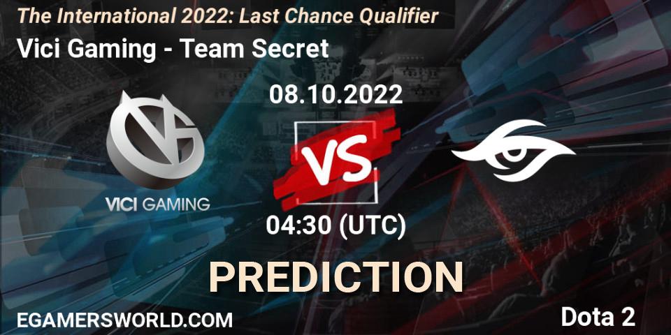 Vici Gaming vs Team Secret: Match Prediction. 08.10.22, Dota 2, The International 2022: Last Chance Qualifier
