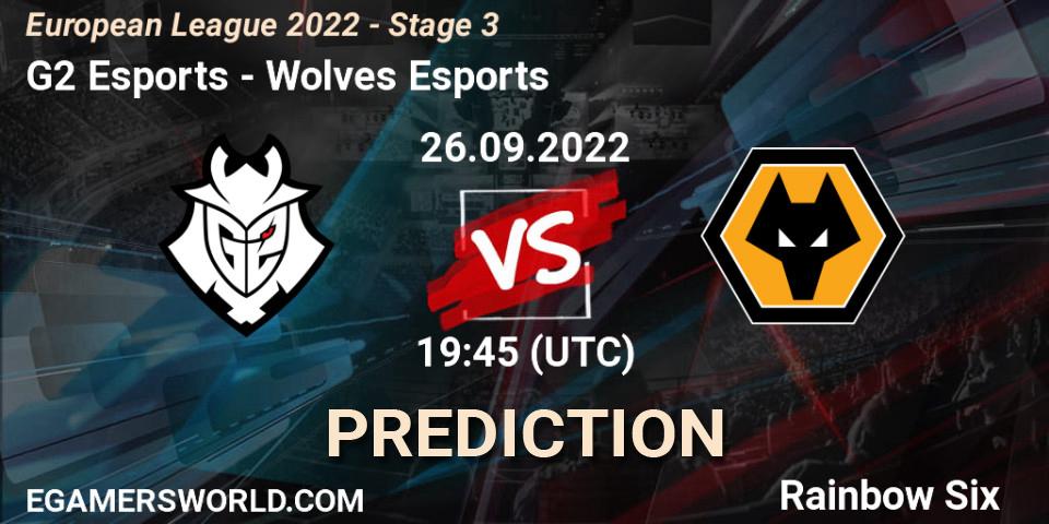 G2 Esports vs Wolves Esports: Match Prediction. 26.09.22, Rainbow Six, European League 2022 - Stage 3