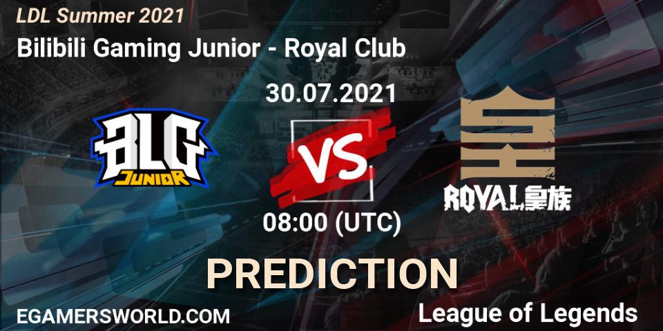 Bilibili Gaming Junior vs Royal Club: Match Prediction. 31.07.2021 at 09:00, LoL, LDL Summer 2021