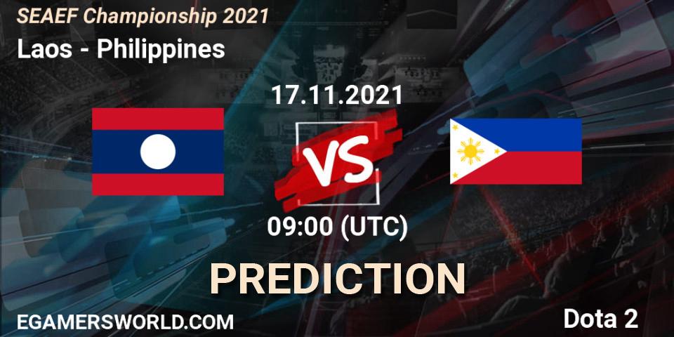 Laos vs Philippines: Match Prediction. 17.11.2021 at 09:28, Dota 2, SEAEF Dota2 Championship 2021