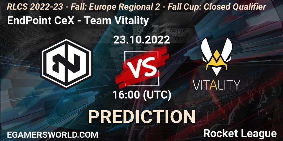 EndPoint CeX vs Team Vitality: Match Prediction. 23.10.2022 at 16:00, Rocket League, RLCS 2022-23 - Fall: Europe Regional 2 - Fall Cup: Closed Qualifier