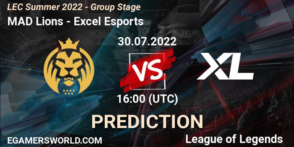 MAD Lions vs Excel Esports: Match Prediction. 30.07.2022 at 17:00, LoL, LEC Summer 2022 - Group Stage