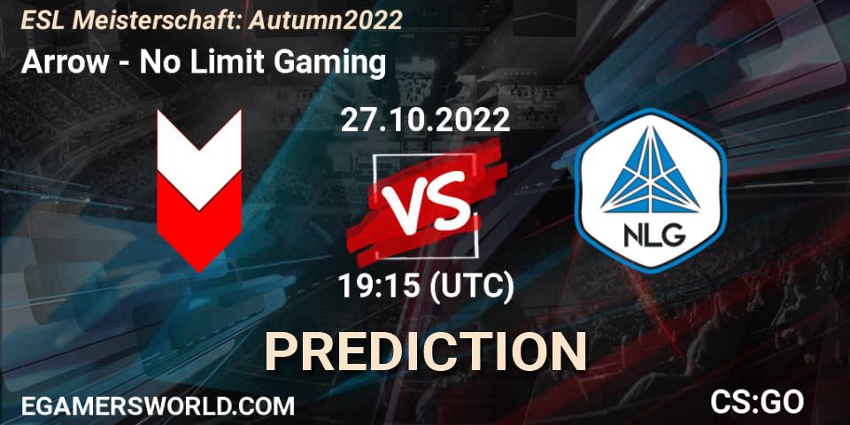 Arrow vs No Limit Gaming: Match Prediction. 27.10.2022 at 19:15, Counter-Strike (CS2), ESL Meisterschaft: Autumn 2022