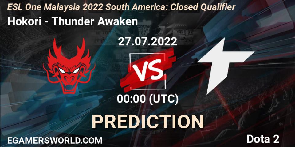 Hokori vs Thunder Awaken: Match Prediction. 27.07.22, Dota 2, ESL One Malaysia 2022 South America: Closed Qualifier