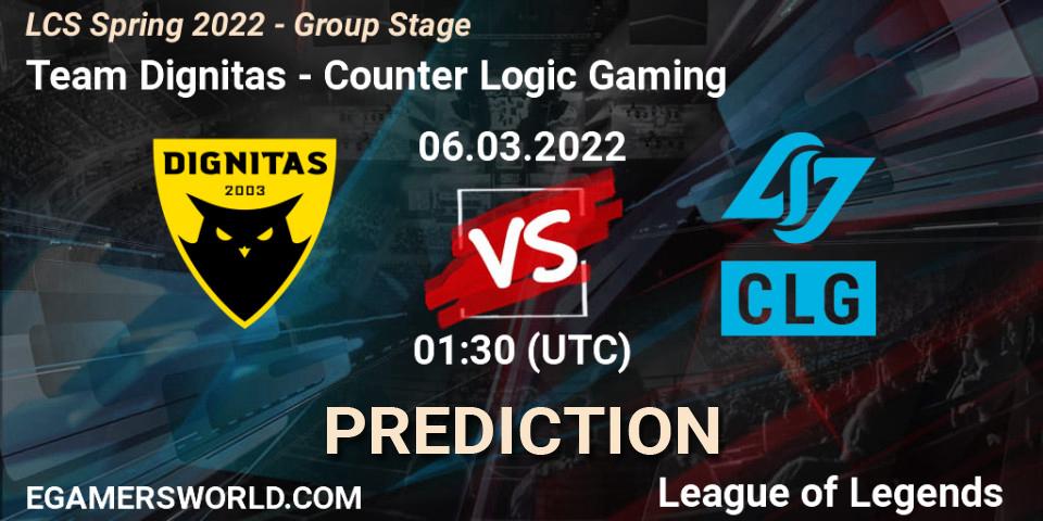 Team Dignitas vs Counter Logic Gaming: Match Prediction. 06.03.22, LoL, LCS Spring 2022 - Group Stage
