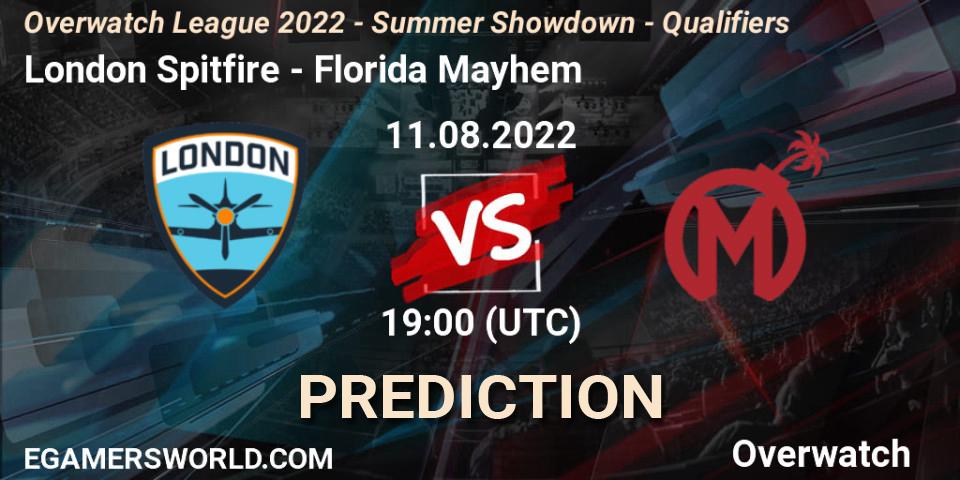 London Spitfire vs Florida Mayhem: Match Prediction. 11.08.22, Overwatch, Overwatch League 2022 - Summer Showdown - Qualifiers