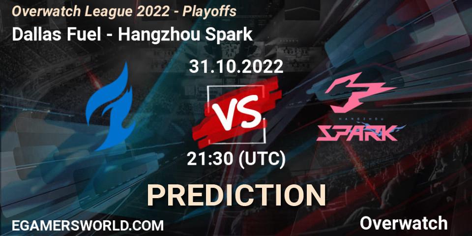 Dallas Fuel vs Hangzhou Spark: Match Prediction. 31.10.22, Overwatch, Overwatch League 2022 - Playoffs