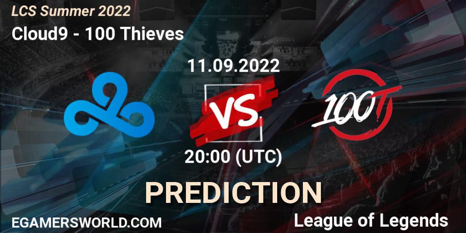 Cloud9 vs 100 Thieves: Match Prediction. 11.09.2022 at 20:00, LoL, LCS Summer 2022