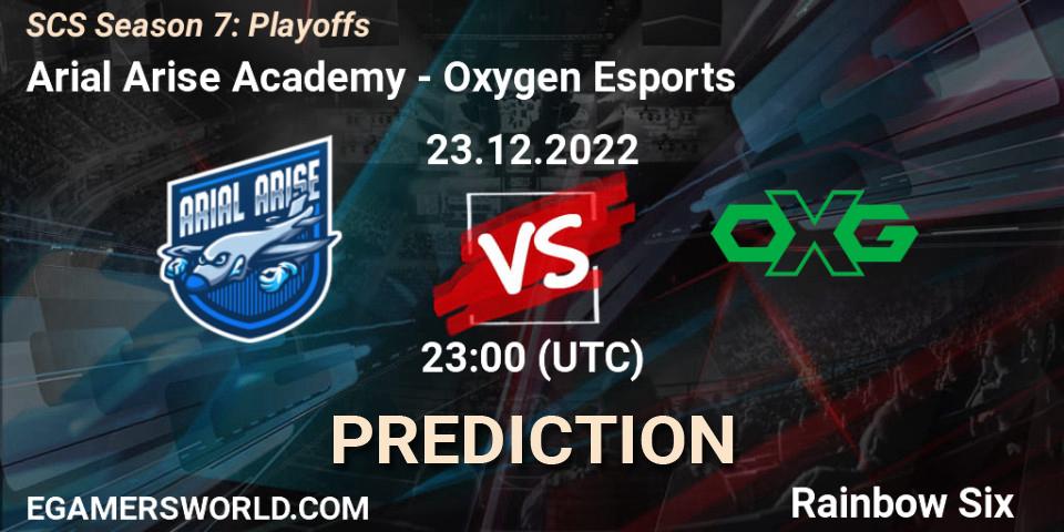 Arial Arise Academy vs Oxygen Esports: Match Prediction. 23.12.2022 at 23:00, Rainbow Six, SCS Season 7: Playoffs