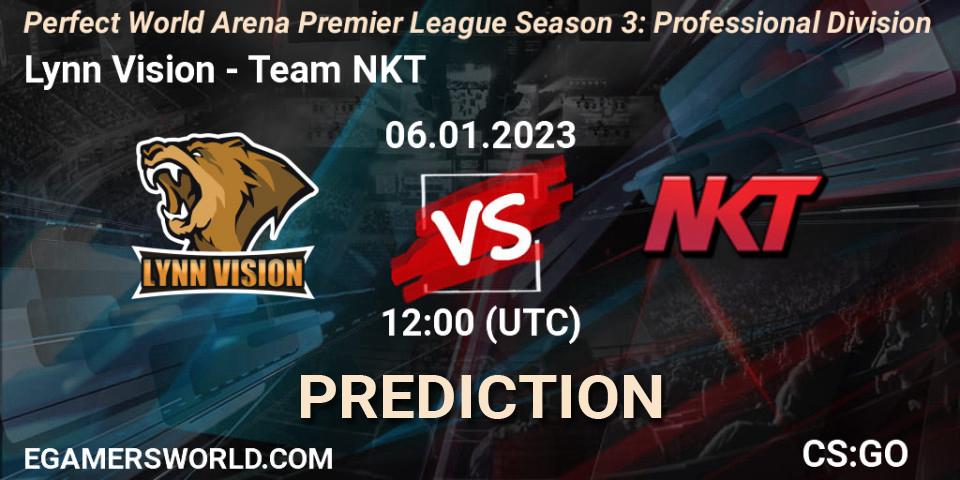 Lynn Vision vs Team NKT: Match Prediction. 06.01.2023 at 12:00, Counter-Strike (CS2), Perfect World Arena Premier League Season 3: Professional Division
