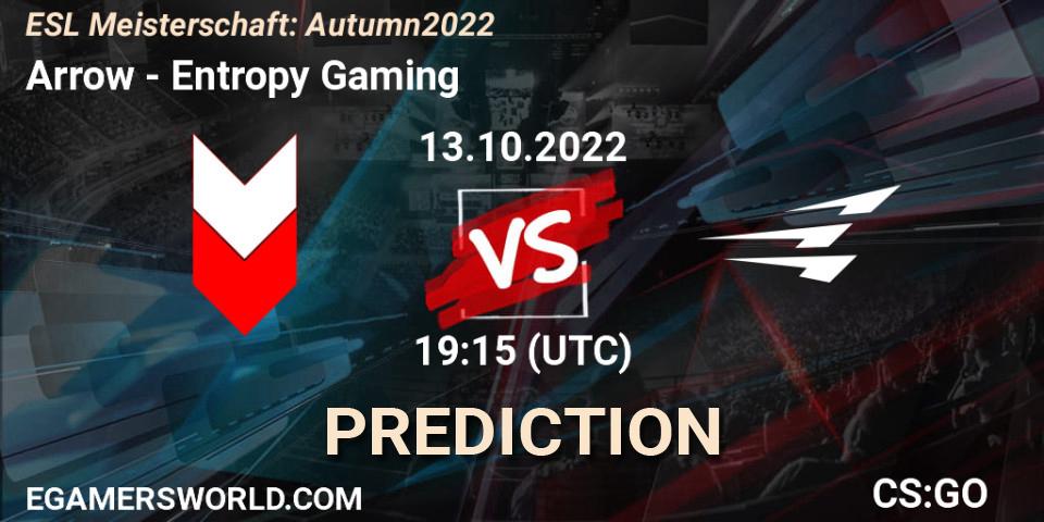 Arrow vs Entropy Gaming: Match Prediction. 13.10.2022 at 19:15, Counter-Strike (CS2), ESL Meisterschaft: Autumn 2022
