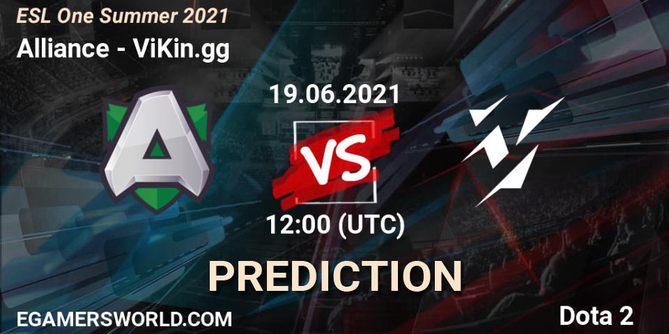 Alliance vs ViKin.gg: Match Prediction. 19.06.21, Dota 2, ESL One Summer 2021