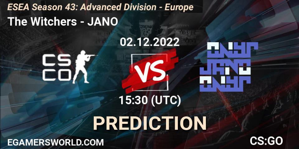 The Witchers vs JANO: Match Prediction. 02.12.22, CS2 (CS:GO), ESEA Season 43: Advanced Division - Europe