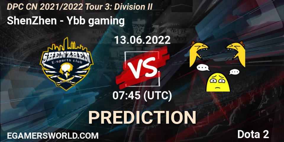ShenZhen vs Ybb gaming: Match Prediction. 13.06.22, Dota 2, DPC CN 2021/2022 Tour 3: Division II