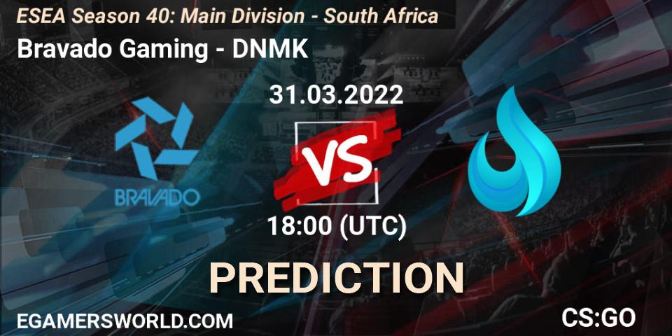 Bravado Gaming vs DNMK: Match Prediction. 31.03.2022 at 18:00, Counter-Strike (CS2), ESEA Season 40: Main Division - South Africa