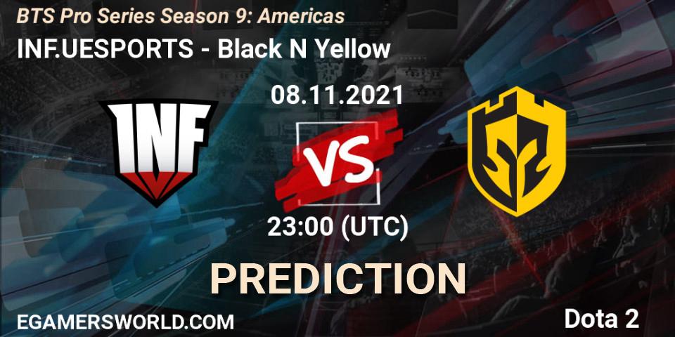 INF.UESPORTS vs Black N Yellow: Match Prediction. 08.11.2021 at 23:02, Dota 2, BTS Pro Series Season 9: Americas
