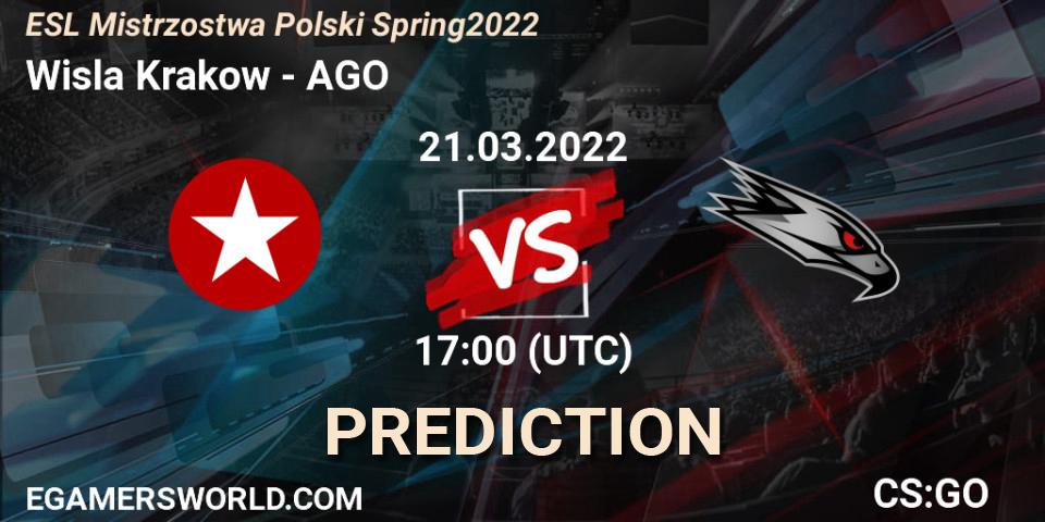 Wisla Krakow vs AGO: Match Prediction. 21.03.2022 at 17:00, Counter-Strike (CS2), ESL Mistrzostwa Polski Spring 2022