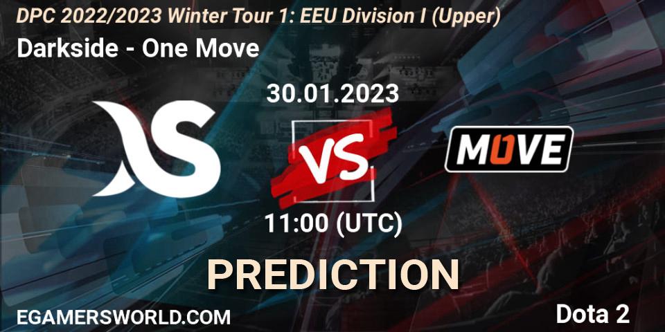 Darkside vs One Move: Match Prediction. 30.01.23, Dota 2, DPC 2022/2023 Winter Tour 1: EEU Division I (Upper)