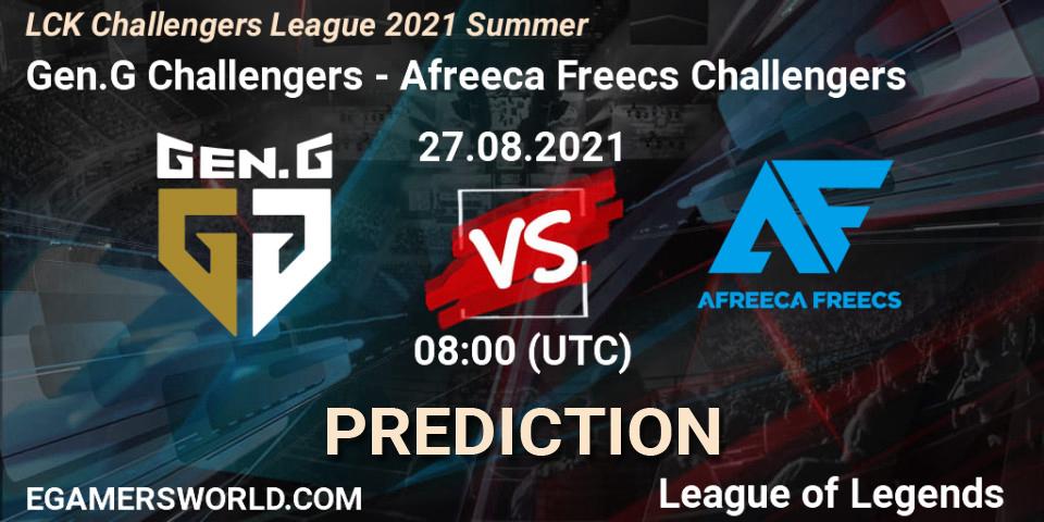 Gen.G Challengers vs Afreeca Freecs Challengers: Match Prediction. 27.08.2021 at 08:00, LoL, LCK Challengers League 2021 Summer