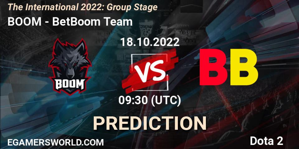 BOOM vs BetBoom Team: Match Prediction. 18.10.2022 at 09:49, Dota 2, The International 2022: Group Stage