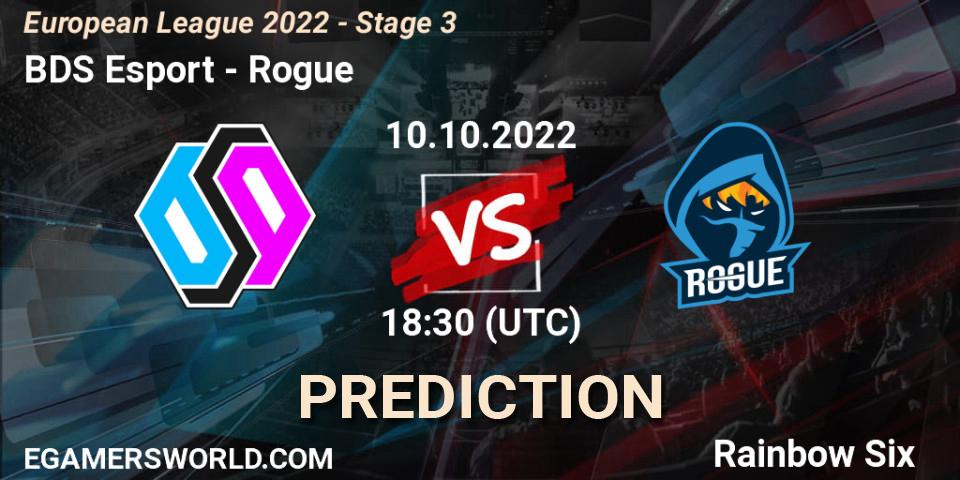 BDS Esport vs Rogue: Match Prediction. 10.10.22, Rainbow Six, European League 2022 - Stage 3