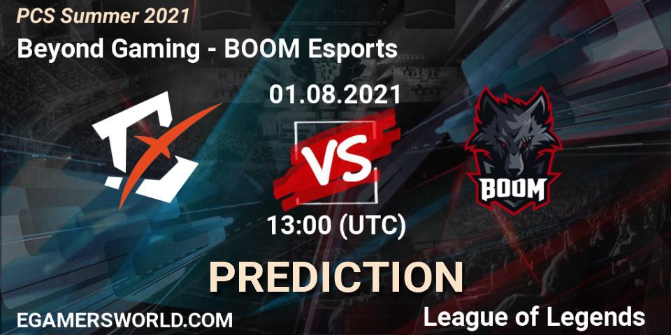 Beyond Gaming vs BOOM Esports: Match Prediction. 01.08.2021 at 13:00, LoL, PCS Summer 2021