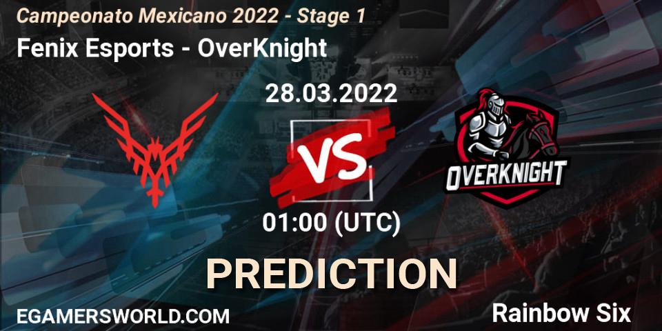 Fenix Esports vs OverKnight: Match Prediction. 28.03.2022 at 01:00, Rainbow Six, Campeonato Mexicano 2022 - Stage 1