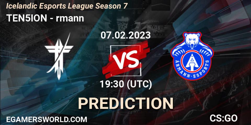 TEN5ION vs Ármann: Match Prediction. 07.02.23, CS2 (CS:GO), Icelandic Esports League Season 7