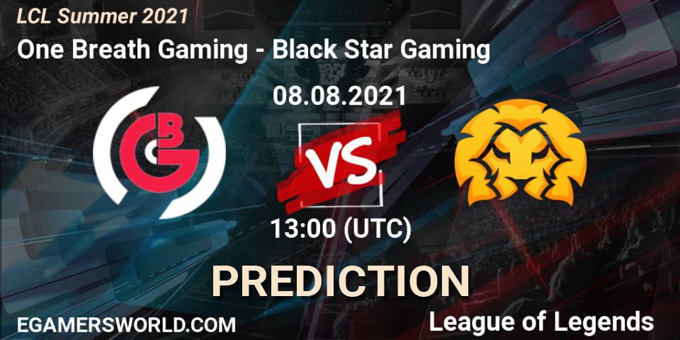 One Breath Gaming vs Black Star Gaming: Match Prediction. 08.08.2021 at 13:00, LoL, LCL Summer 2021