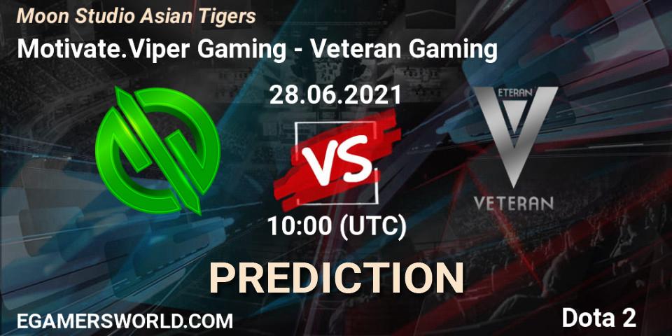 Motivate.Viper Gaming vs Veteran Gaming: Match Prediction. 28.06.2021 at 11:07, Dota 2, Moon Studio Asian Tigers