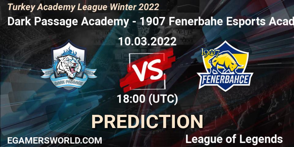 Dark Passage Academy vs 1907 Fenerbahçe Esports Academy: Match Prediction. 10.03.2022 at 18:00, LoL, Turkey Academy League Winter 2022