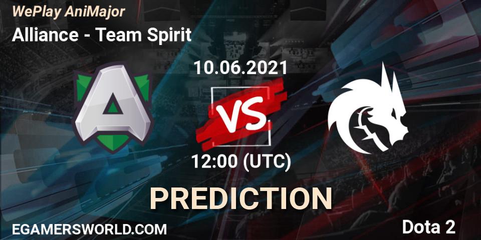 Alliance vs Team Spirit: Match Prediction. 10.06.2021 at 13:28, Dota 2, WePlay AniMajor 2021