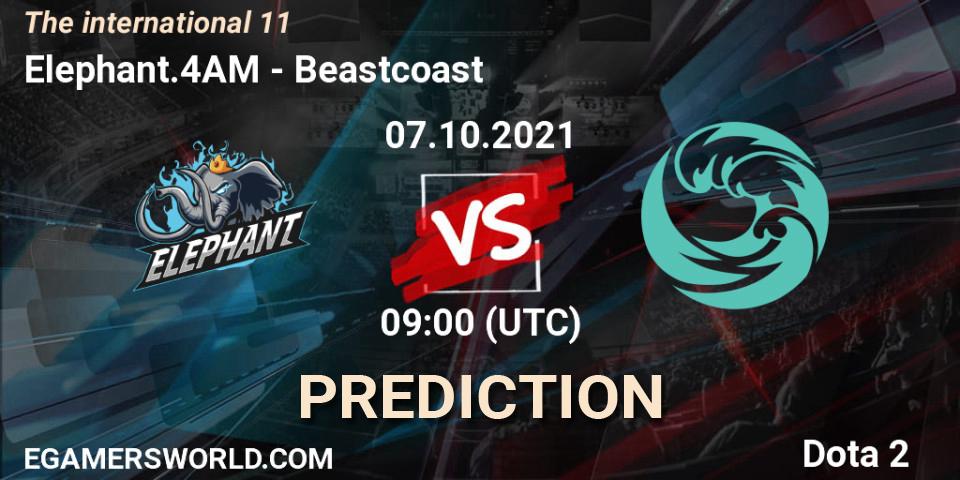 Elephant.4AM vs Beastcoast: Match Prediction. 07.10.2021 at 11:04, Dota 2, The Internationa 2021
