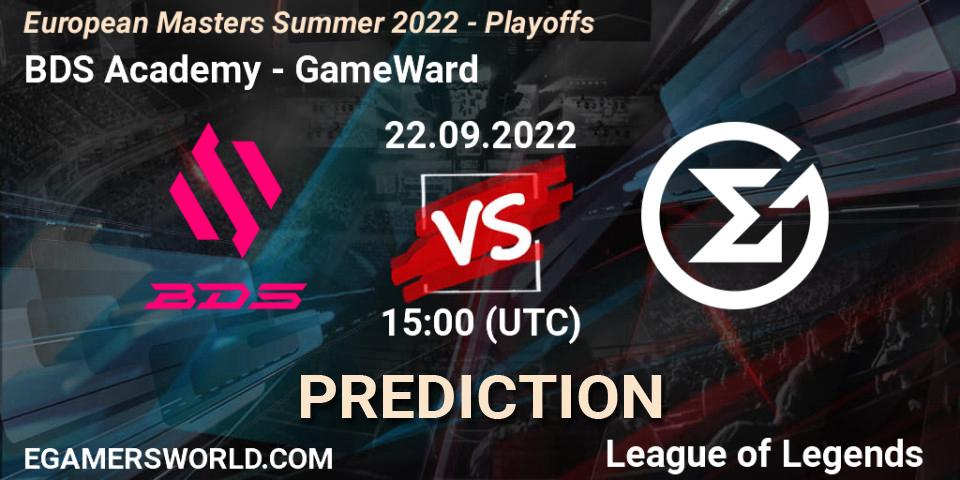 BDS Academy vs GameWard: Match Prediction. 21.09.2022 at 15:00, LoL, European Masters Summer 2022 - Playoffs