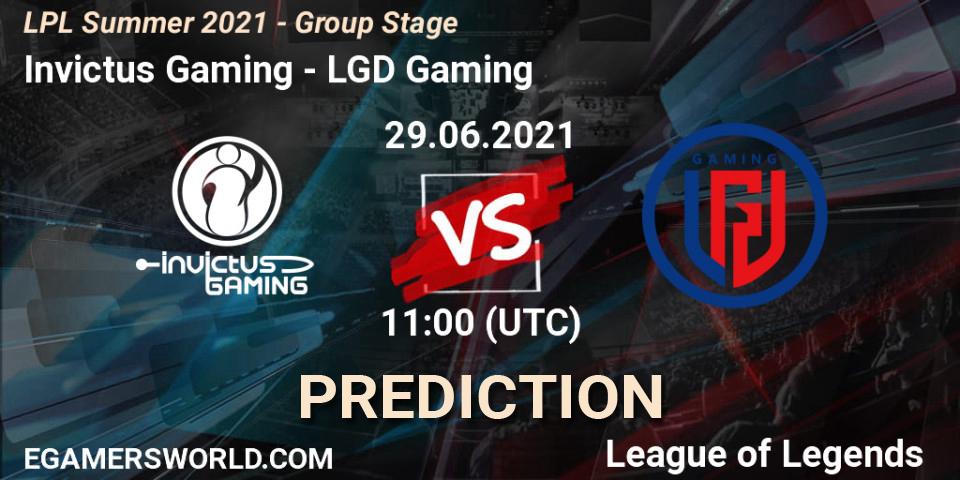 Invictus Gaming vs LGD Gaming: Match Prediction. 29.06.2021 at 11:00, LoL, LPL Summer 2021 - Group Stage