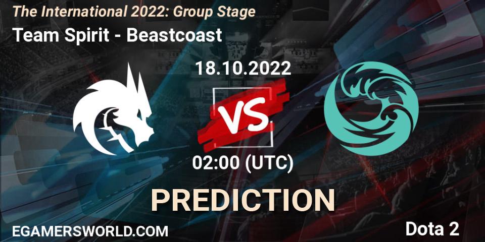 Team Spirit vs Beastcoast: Match Prediction. 18.10.2022 at 02:09, Dota 2, The International 2022: Group Stage
