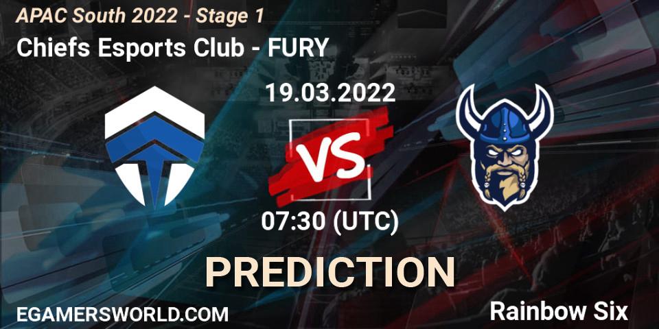 Chiefs Esports Club vs FURY: Match Prediction. 19.03.2022 at 07:30, Rainbow Six, APAC South 2022 - Stage 1