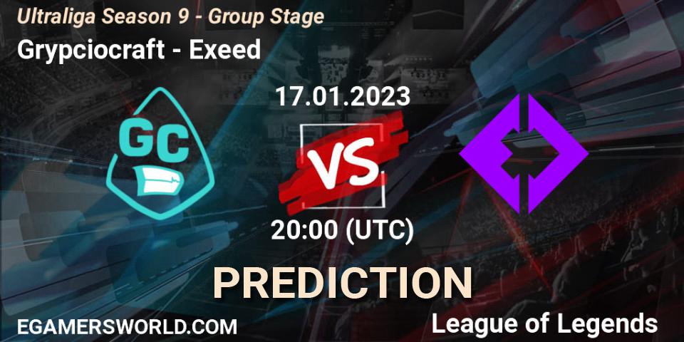 Grypciocraft vs Exeed: Match Prediction. 17.01.2023 at 20:30, LoL, Ultraliga Season 9 - Group Stage