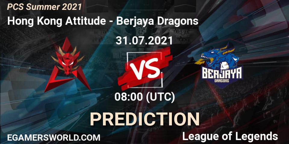 Hong Kong Attitude vs Berjaya Dragons: Match Prediction. 31.07.2021 at 08:00, LoL, PCS Summer 2021