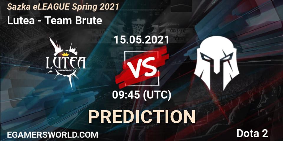 Lutea vs Team Brute: Match Prediction. 15.05.2021 at 09:43, Dota 2, Sazka eLEAGUE Spring 2021