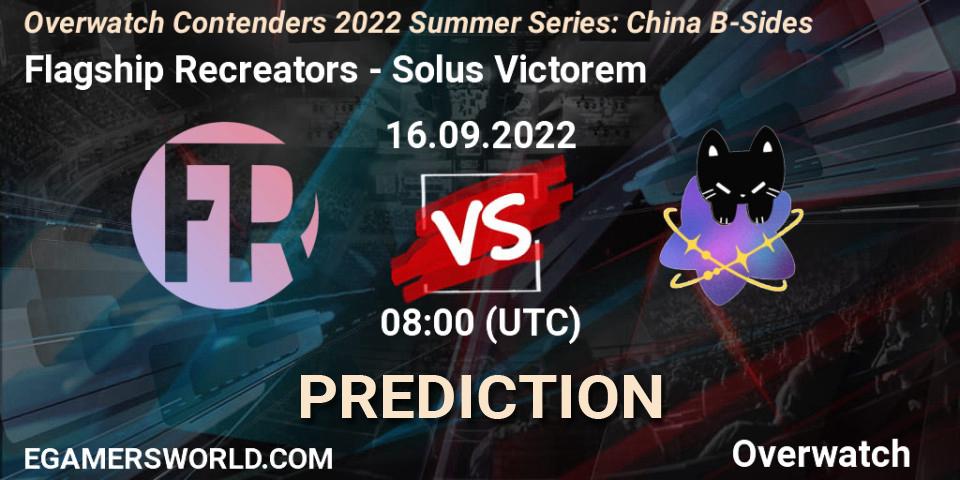 Flagship Recreators vs Solus Victorem: Match Prediction. 16.09.22, Overwatch, Overwatch Contenders 2022 Summer Series: China B-Sides