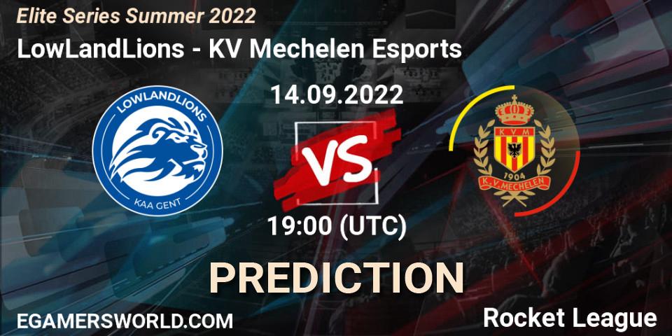 LowLandLions vs KV Mechelen Esports: Match Prediction. 14.09.2022 at 19:00, Rocket League, Elite Series Summer 2022